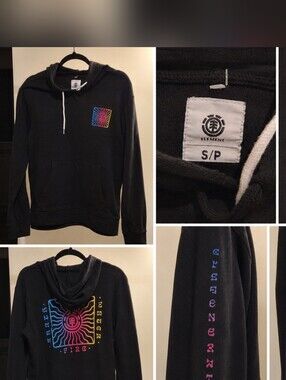 Element Men’s Black Pullover Hoodie with Multicolor Graphic